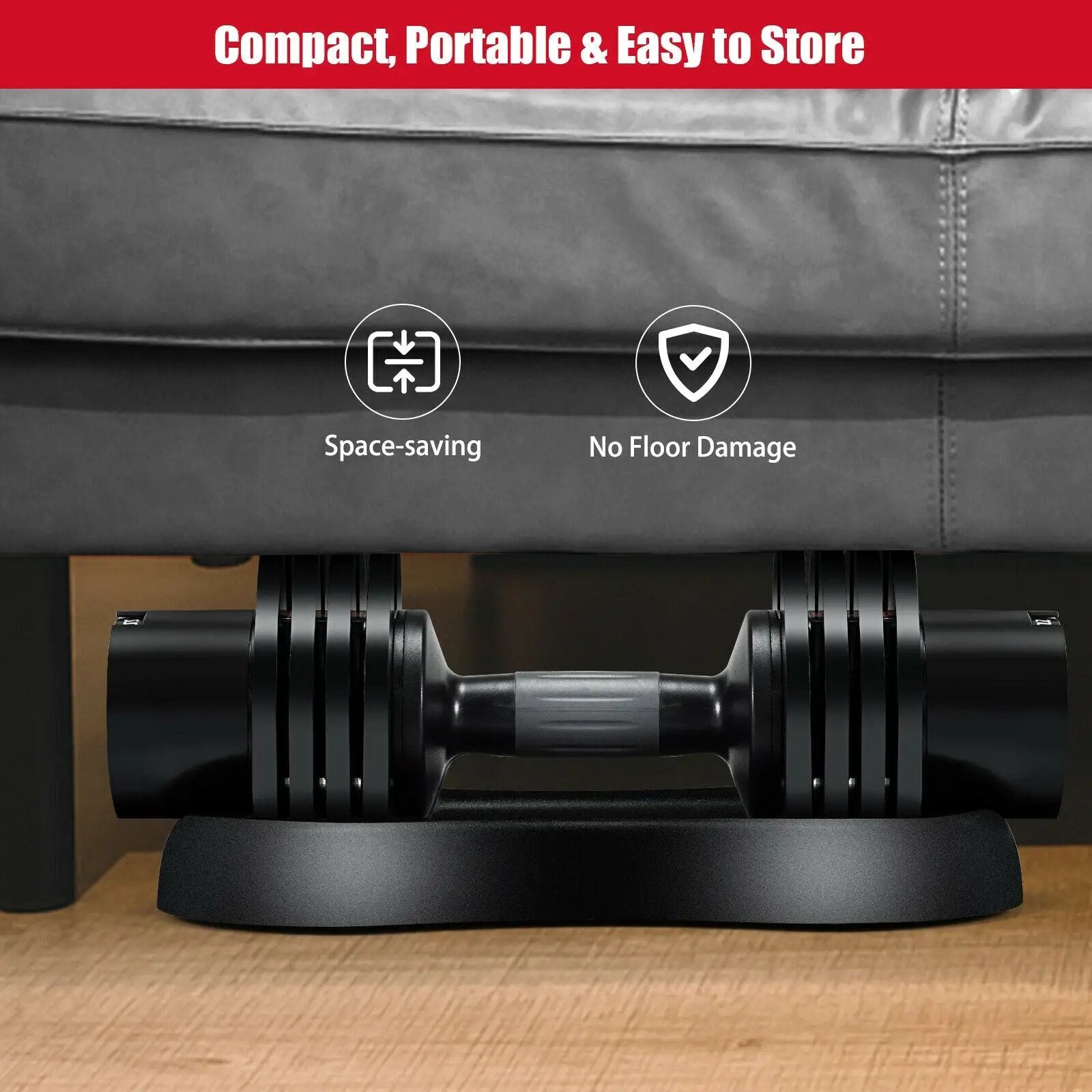 27.5 LBS 5-in-1 Adjustable Dumbbell for Gym Home Office by DirectDeals