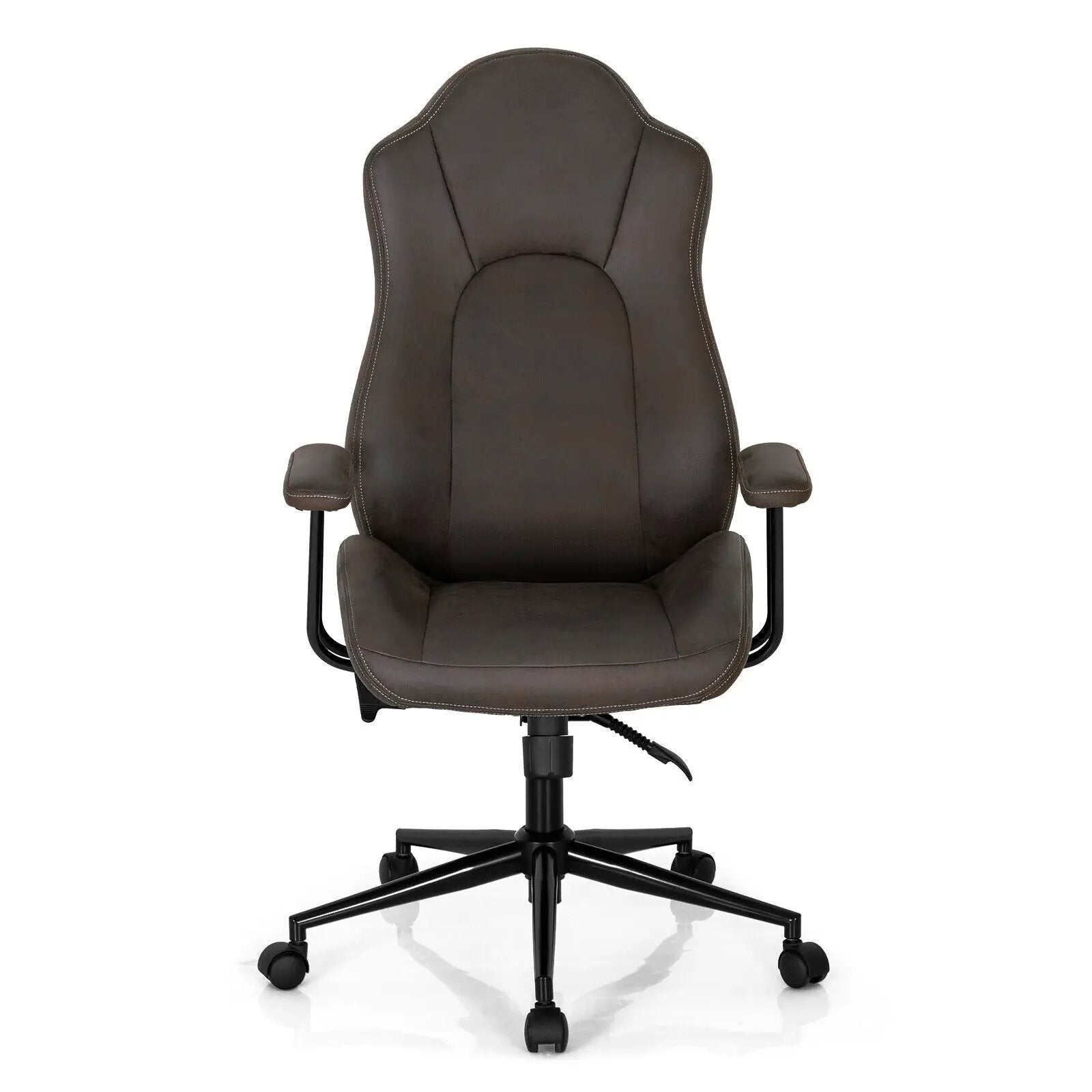 High Adjustable Back Executive Office Chair with Armrest-Brown by DirectDeals