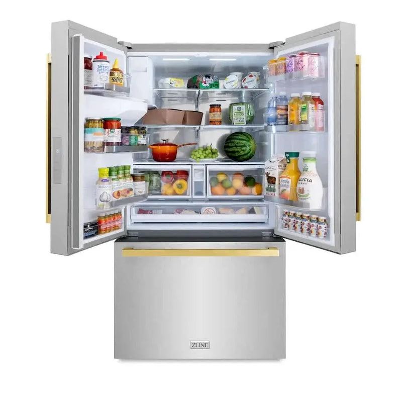 ZLINE 36" Refrigerator, Water, Ice Dispenser, Fingerprint Resistant, RSMZ-W-36-FG by Farmhouse Kitchen and Bath