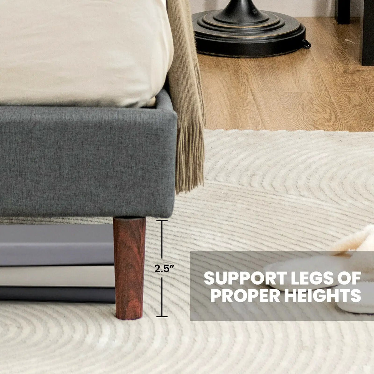 Upholstered Bed Frame with Adjustable Diamond Button Headboard, photo 7 of 9