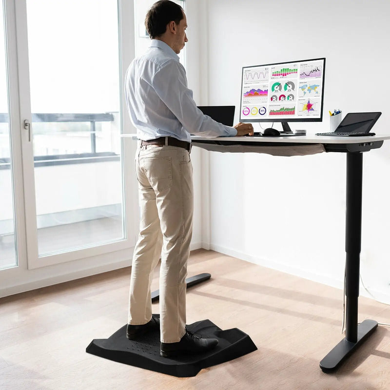 Portable Anti-Fatigue Standing Mat with Massage Points and Diverse Terrain-Black by DirectDeals