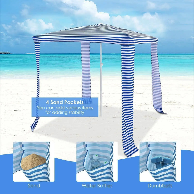 6.6 x 6.6 Feet Foldable and Easy-Setup Beach Canopy With Carry Bag by DirectDeals