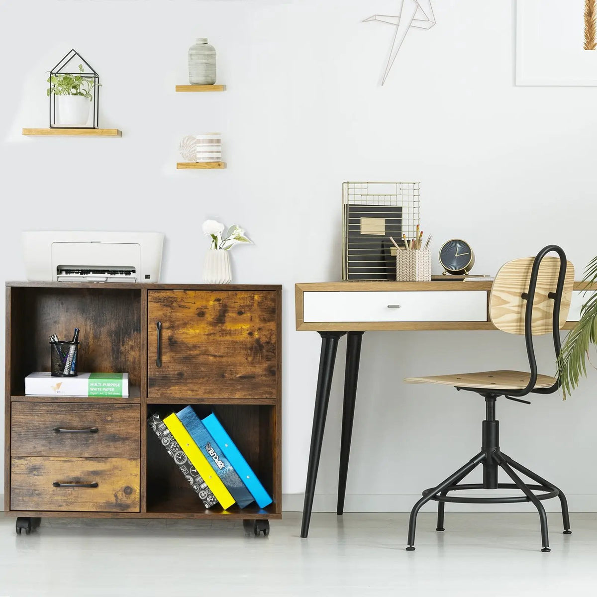 Mobile File Cabinet with Lateral Printer Stand and Storage Shelves, photo 16 of 16