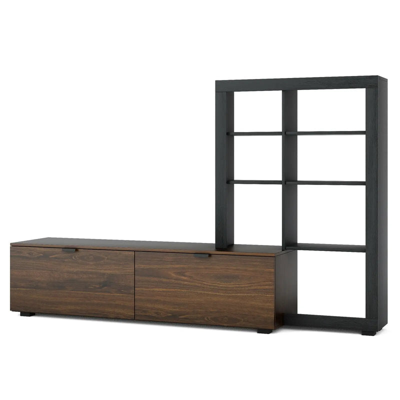 2-In-1 TV Stand with 4-tier Bookshelf for TVs up to 50 Inch by DirectDeals