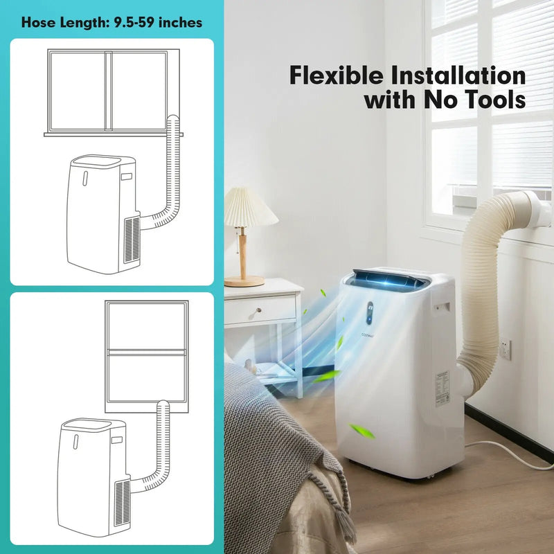 12000 BTU Portable 4-in-1 Air Conditioner with Smart Control-White by DirectDeals