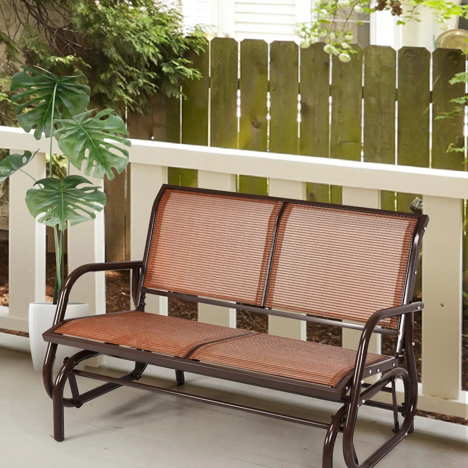 Swing Glider Chair 48 Inch Loveseat Rocker Lounge Backyard by DirectDeals