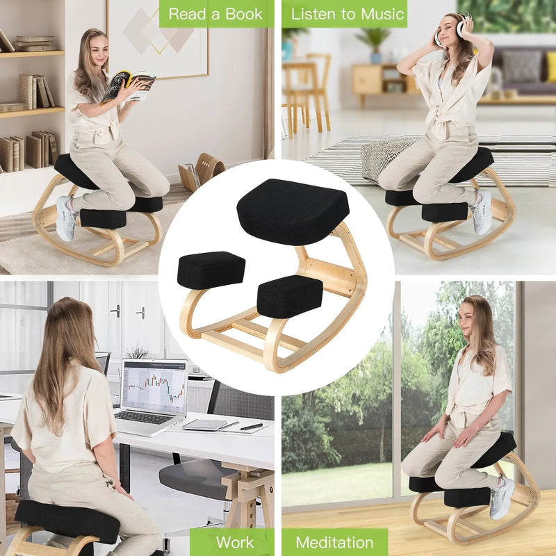 Ergonomic Kneeling Chair Rocking Office Desk Stool Upright Posture by DirectDeals