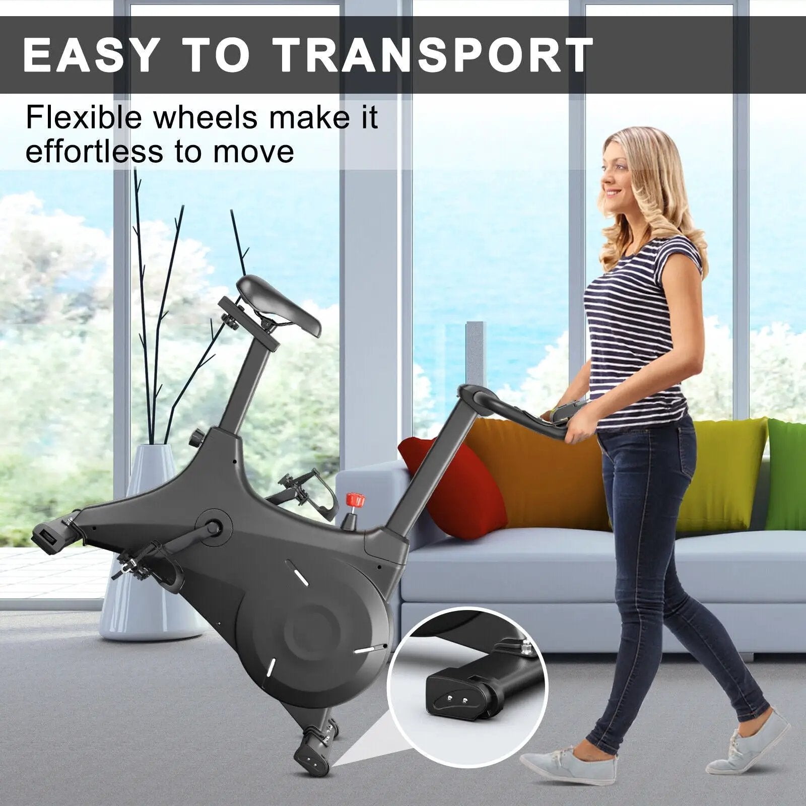 Magnetic Resistance Stationary Bike for Home Gym by DirectDeals