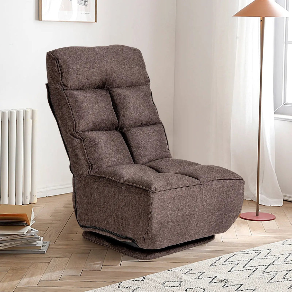 360-Degree Swivel Folding Floor Chair with 6 Adjustable Positions, photo 20 of 24