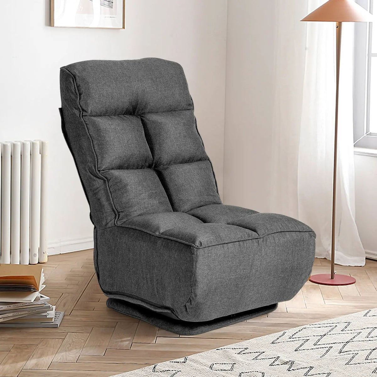 360-Degree Swivel Folding Floor Chair with 6 Adjustable Positions, photo 21 of 24