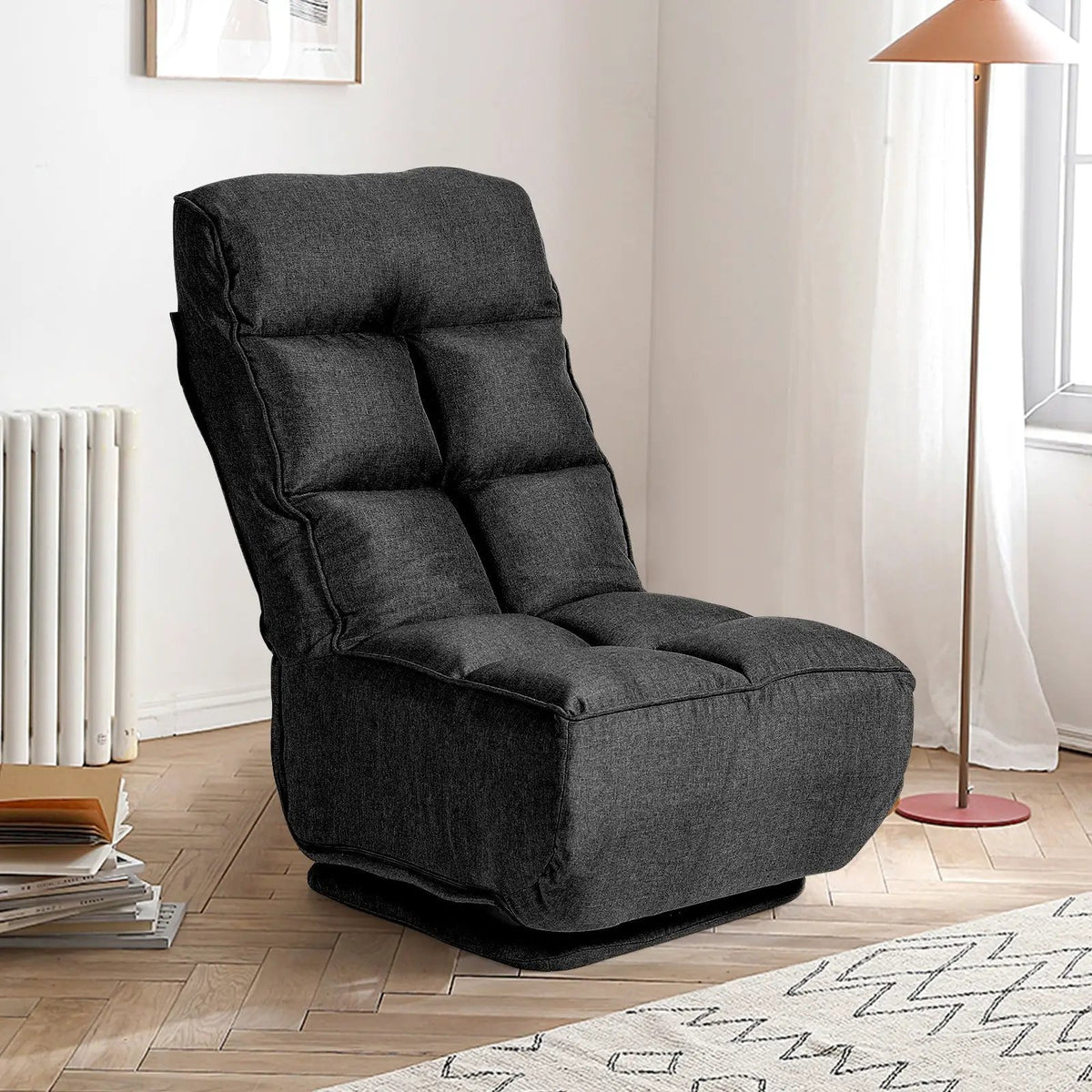 360-Degree Swivel Folding Floor Chair with 6 Adjustable Positions, photo 19 of 24
