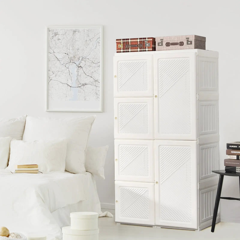 Foldable Armoire Wardrobe Closet with 8 Cubby Storage by DirectDeals
