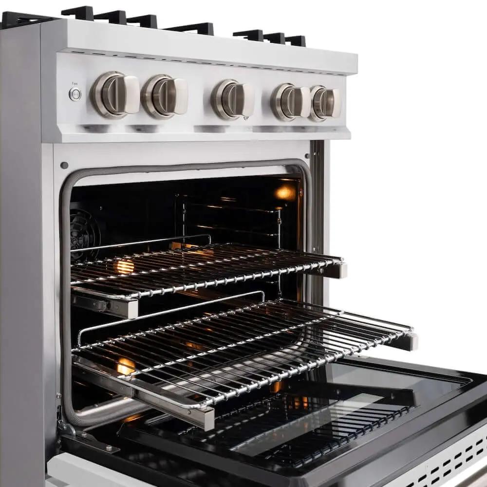 ZLINE 30" Dual Fuel Range, Gas Cooktop, Electric Convection Oven Stainless Steel, White Matte Door CDR-WM-30 by Farmhouse Kitchen and Bath