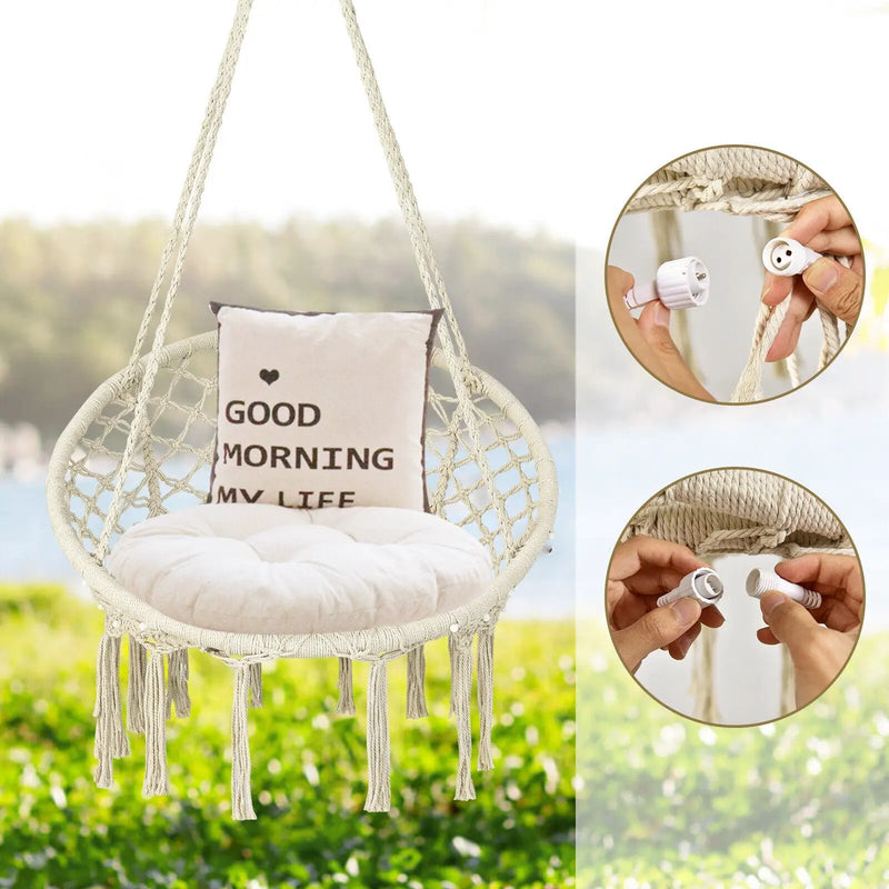 Hammock Chair LED Lights Hanging Swing Indoor Outdoor by DirectDeals