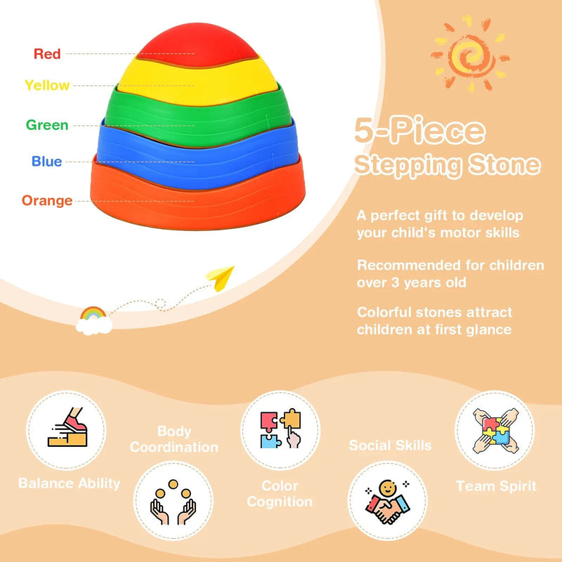 5 Pieces Kids Balance Stepping Stones by DirectDeals