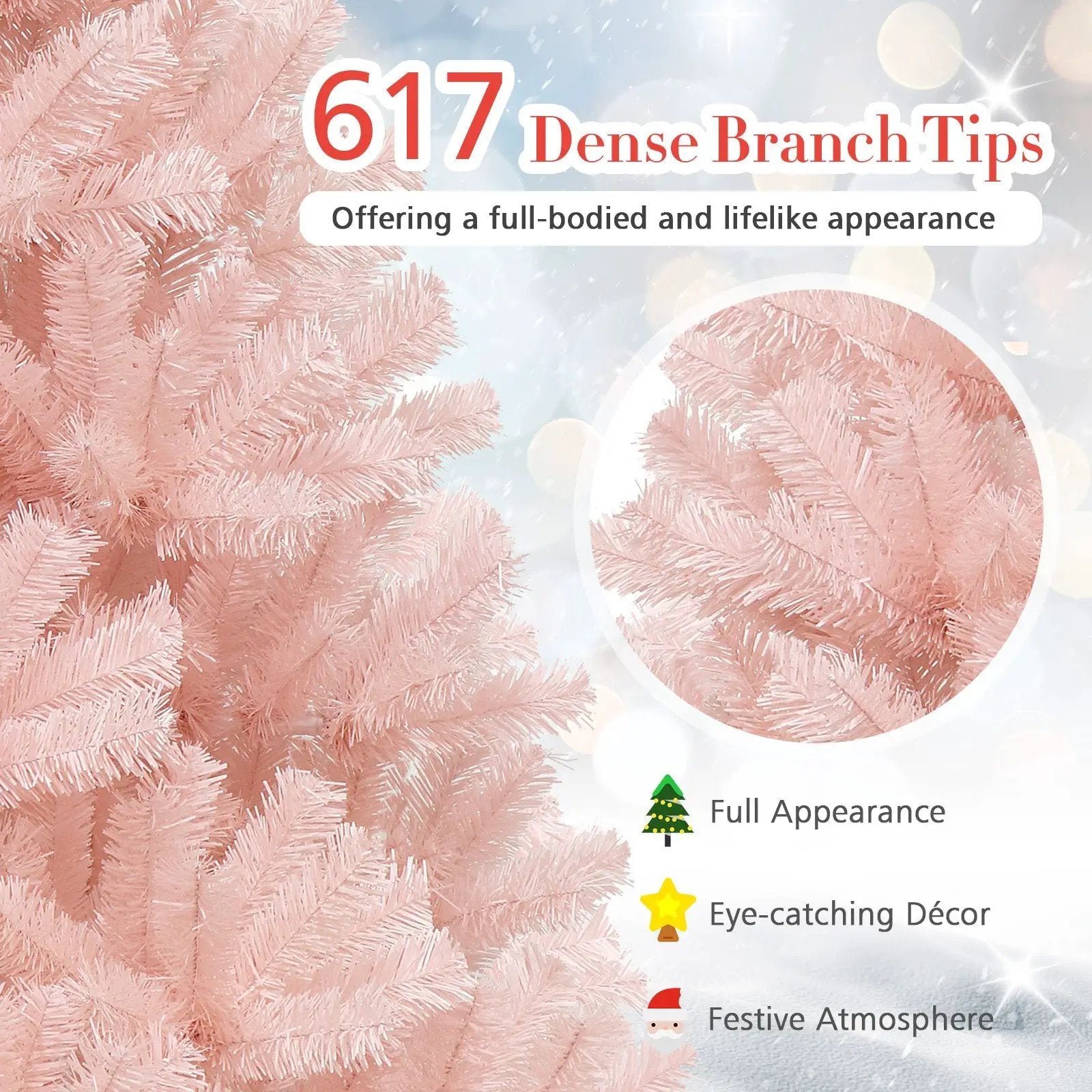 6/7 Feet Artificial Christmas Tree Hinged Full Fir Tree by DirectDeals