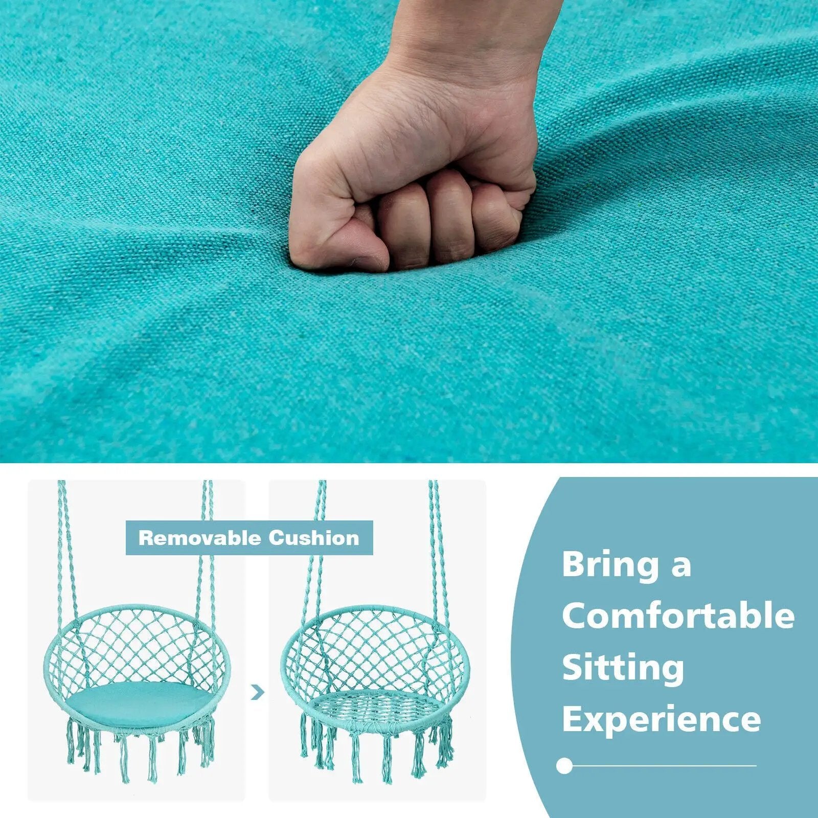 Cushioned Hammock Swing Chair with Hanging Kit by DirectDeals