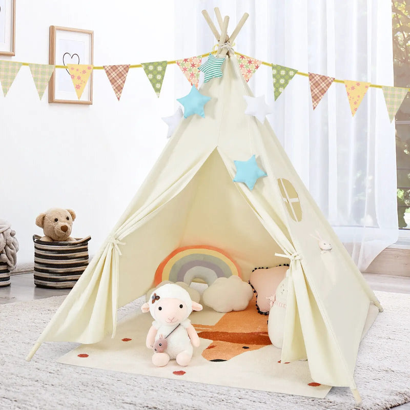 Foldable Kids Canvas Teepee Play Tent by DirectDeals