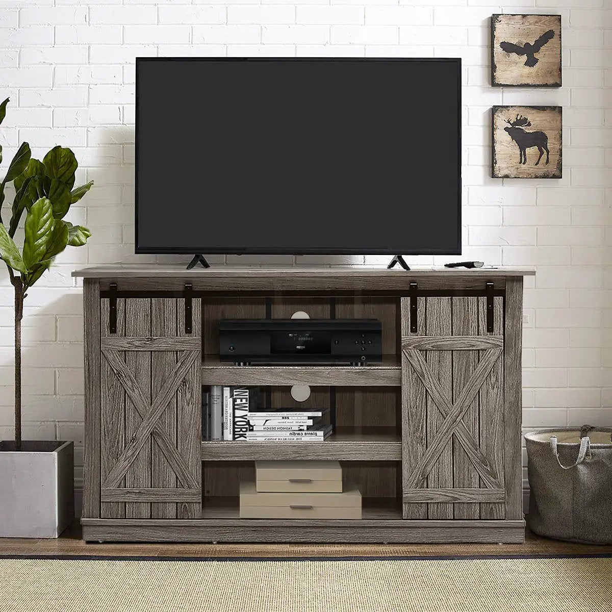Sliding Barn TV Stand Console Table by DirectDeals