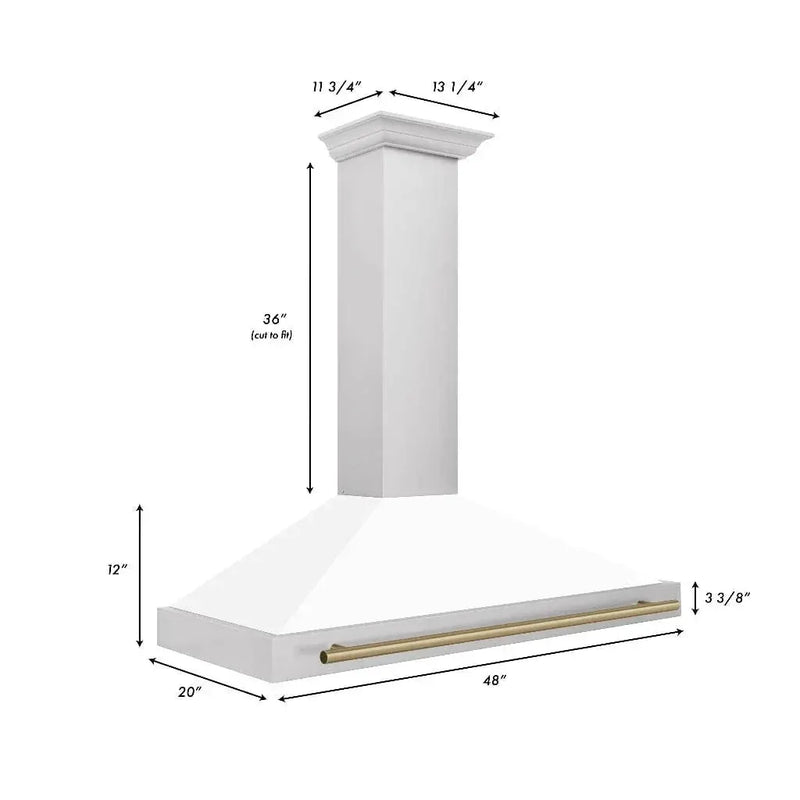 ZLINE 48" Autograph Stainless Wall Range Hood KB4STZ-WM48-G by Farmhouse Kitchen and Bath