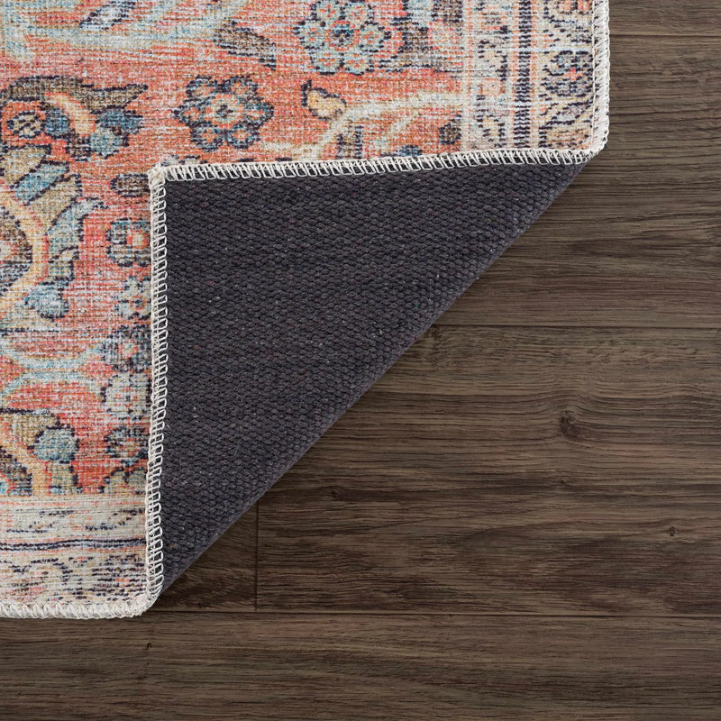 Urpi Rose & Blue Washable Area Rug by Hauteloom