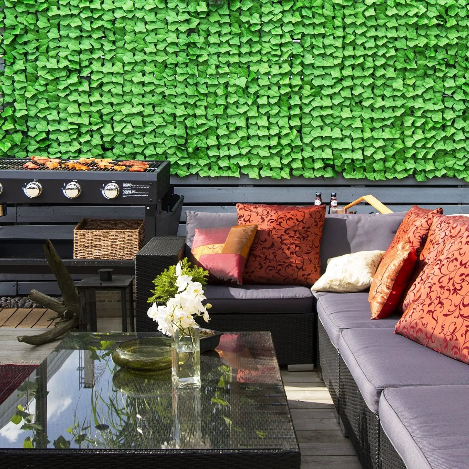 4 Pieces 118 x 39 Inch Artificial Ivy Privacy Fence for Fence and Vine Decor by DirectDeals