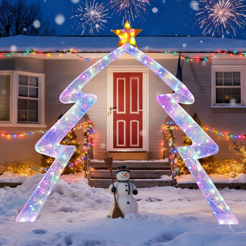 8.8 Feet Christmas Tree-shaped Archway with Top Star by DirectDeals