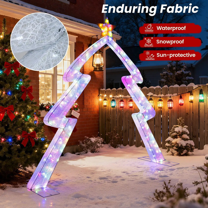 8.8 Feet Christmas Tree-shaped Archway with Top Star by DirectDeals