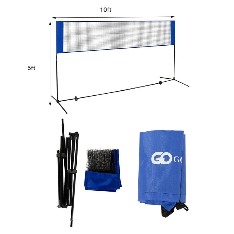 Portable 10 x 5 Feet Beach Badminton Training Net with Carrying Bag by DirectDeals