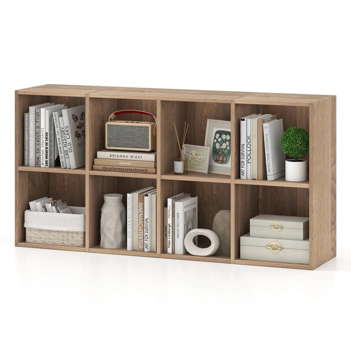 8-Cube Bookcase Bookshelf with 2 Anti-Tipping Kits Storage Organizer, photo 11 of 11