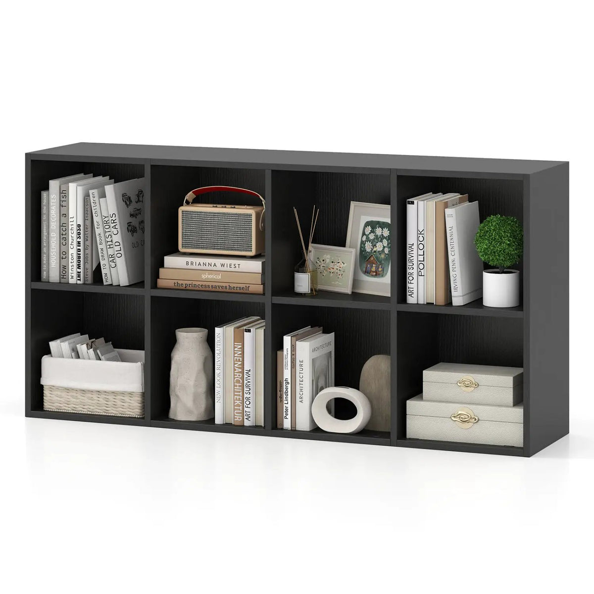8-Cube Bookcase Bookshelf with 2 Anti-Tipping Kits Storage Organizer, photo 10 of 11