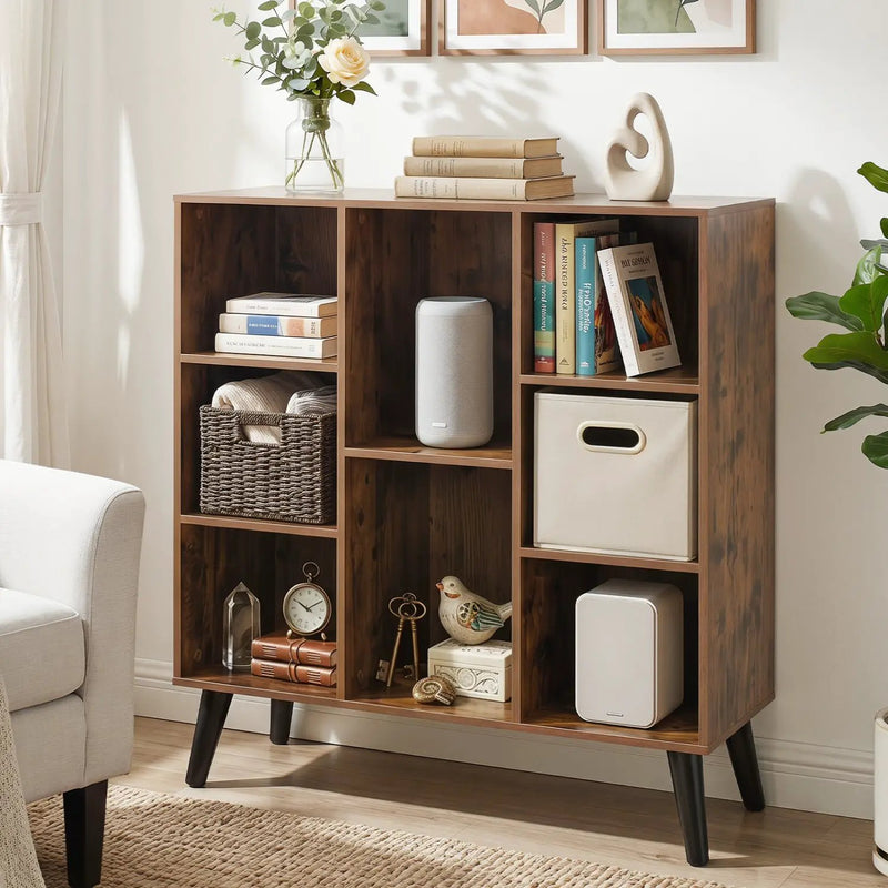 8-Cube Bookcase with Raised Legs - Rustic Brown by DirectDeals