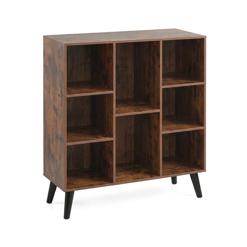 8-Cube Bookcase with Raised Legs - Rustic Brown by DirectDeals