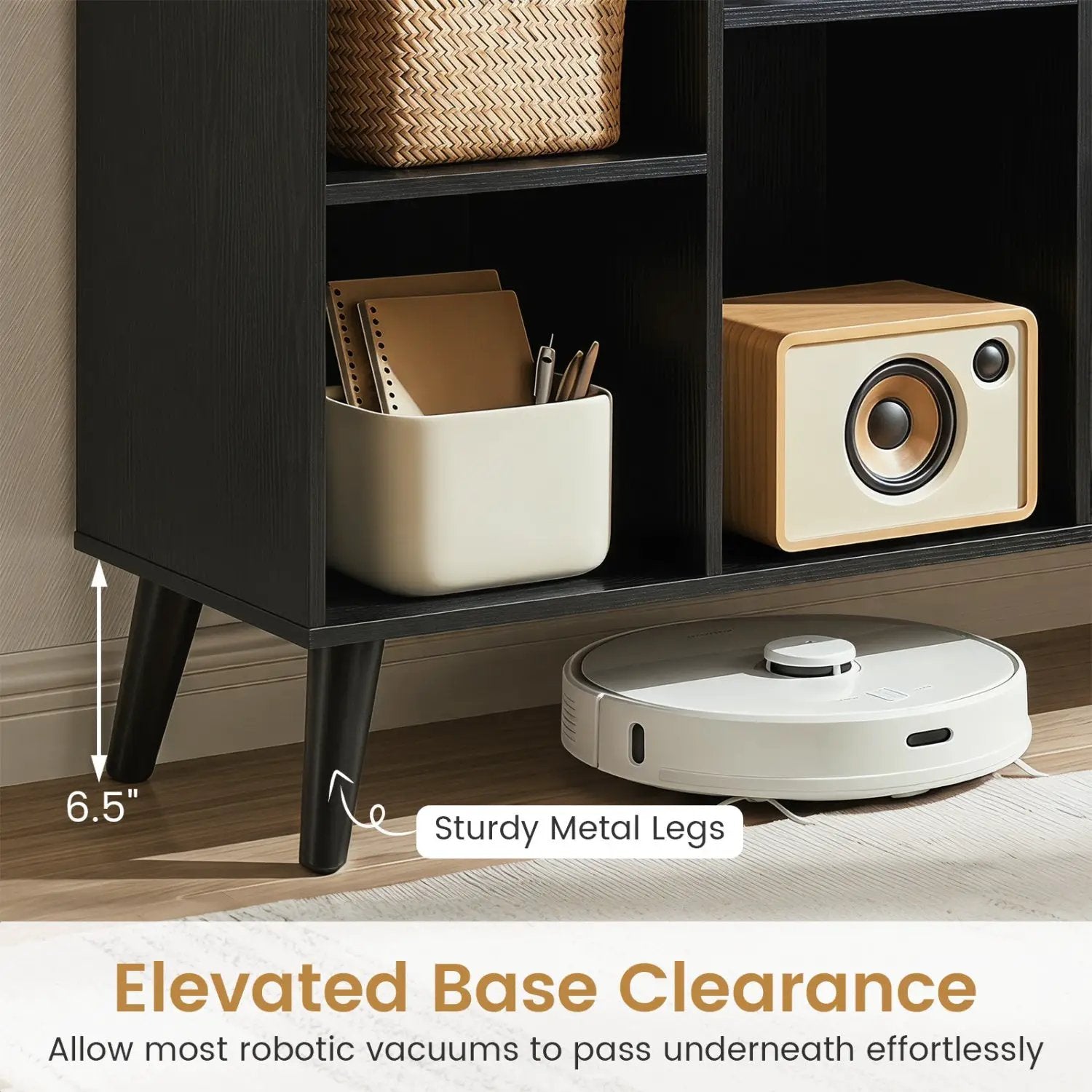 8-Cube Bookcase with Raised Support Legs by DirectDeals