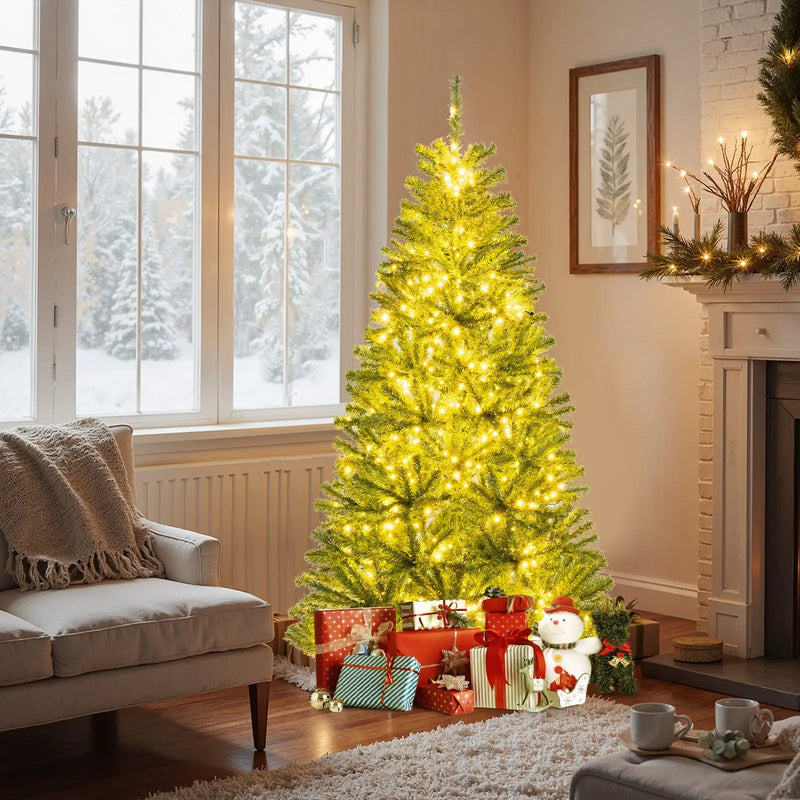 6/7/8 FT Pre-Lit Artificial Christmas Tree with Remote Control and LED Lights by DirectDeals