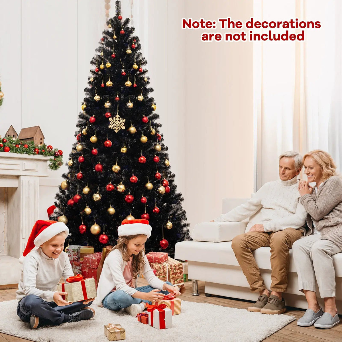 6/7/8 Feet Artificial Christmas Tree with 6 Lighting Modes and Spooky Sounds, photo 2 of 10
