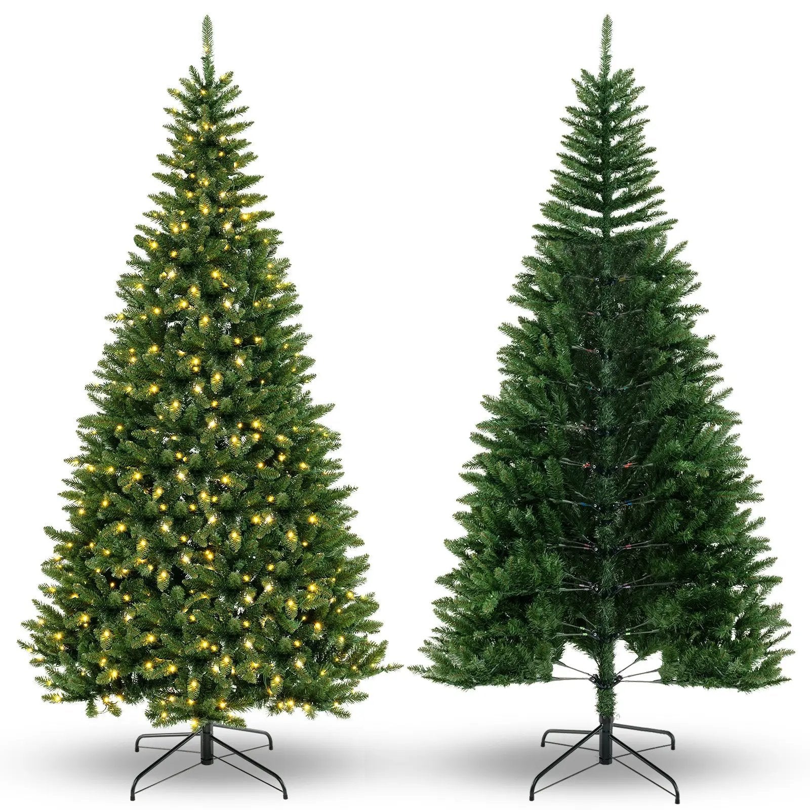 8 FT Corner Artificial Christmas Tree with 1137 Branch Tips and 360 Warm White LED Lights by DirectDeals