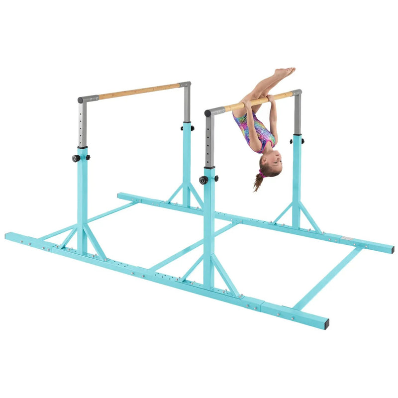 8 FT Double Horizontal Bars with 13-Level Adjustable Heights and 6-Level Adjustable Width-Pink by DirectDeals
