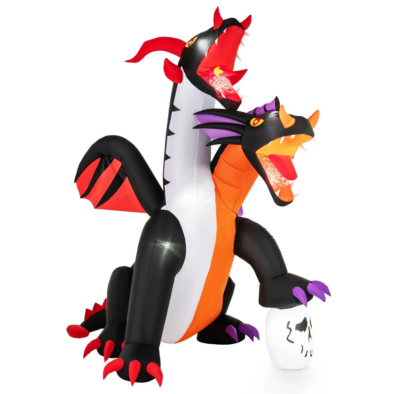8 Feet Inflatable Twin-Headed Dragon Decoration with Lights by DirectDeals