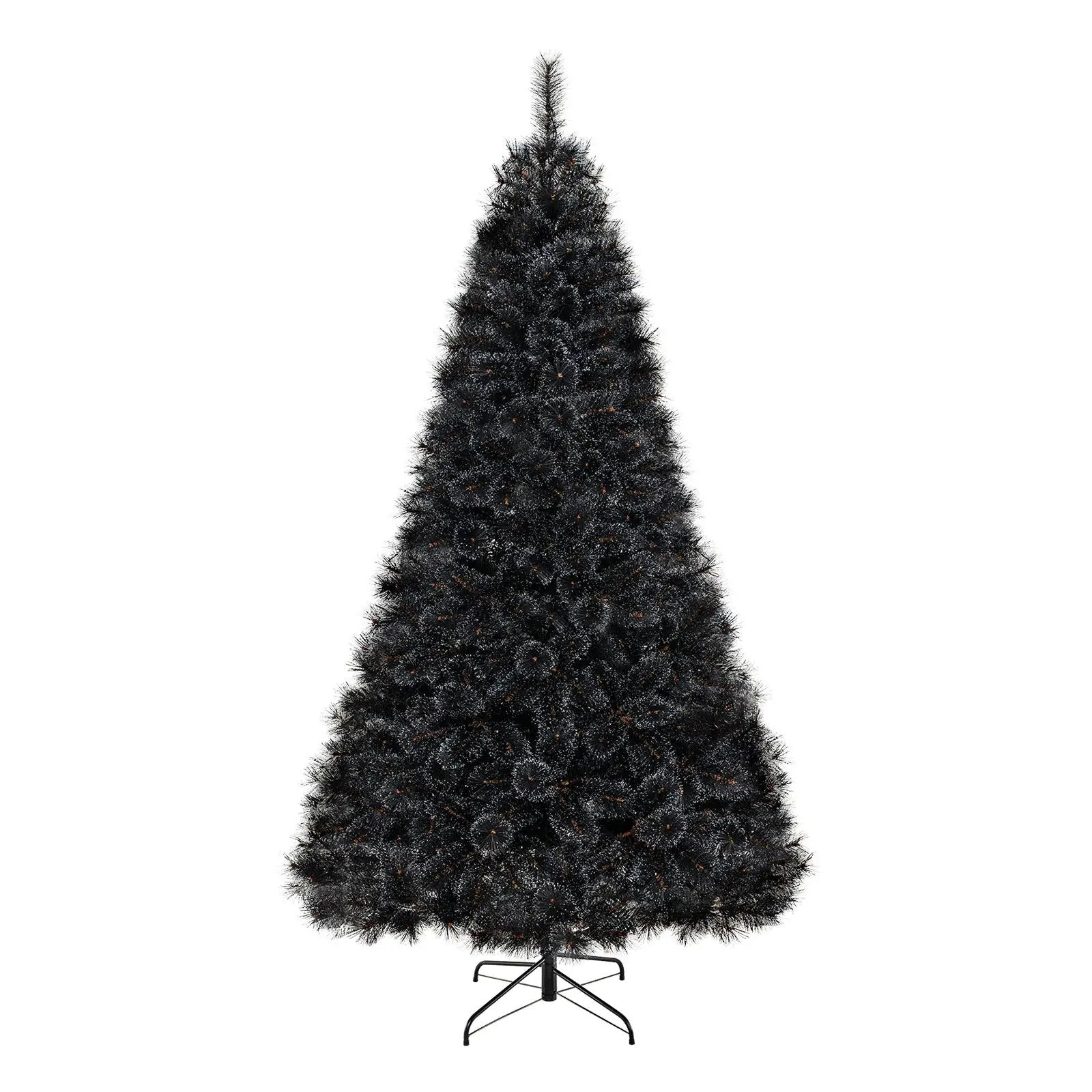 6/7/8 Feet Black Artificial Halloween Christmas Tree with PVC Branch Tips and 210/320/450 Cool White LED Lights by DirectDeals