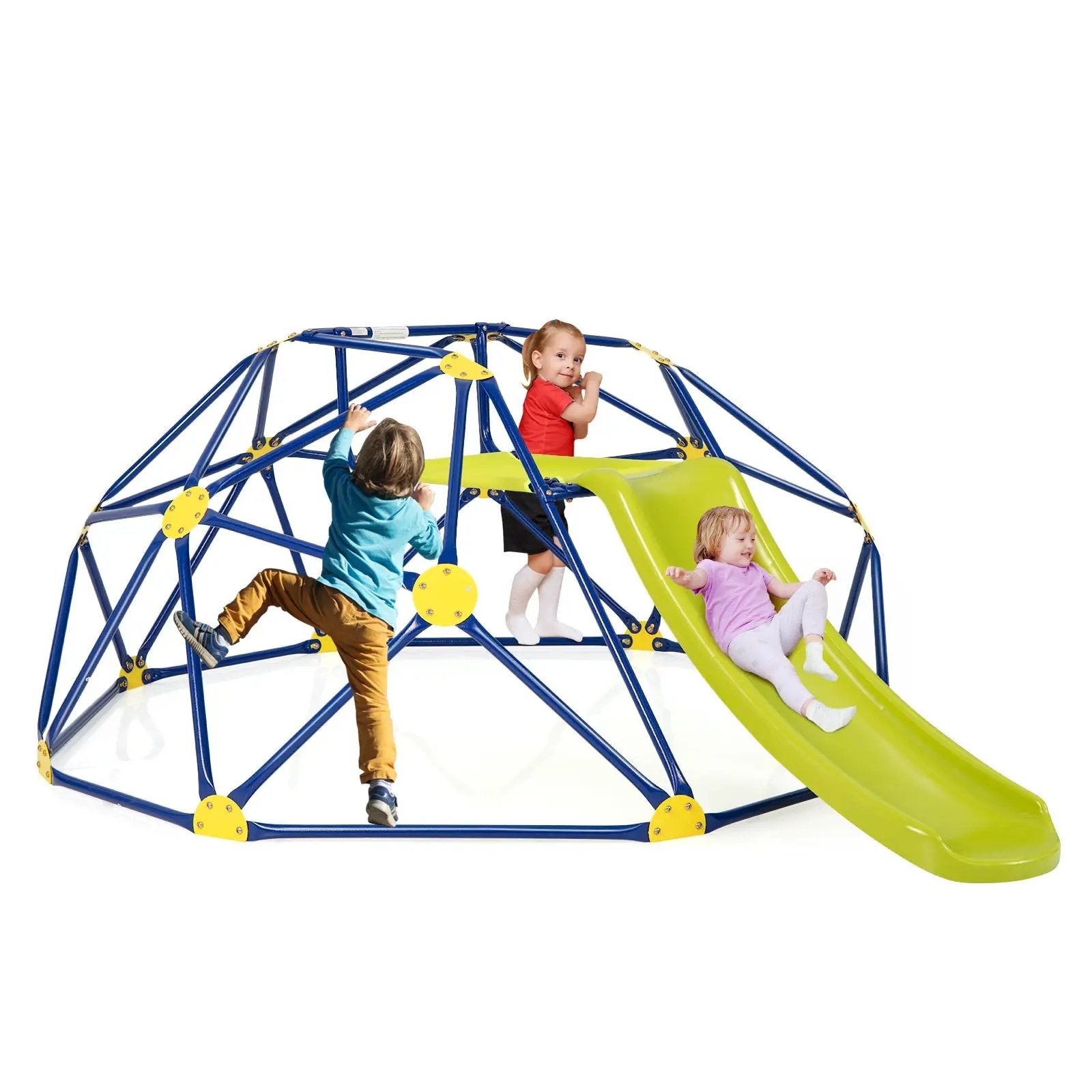 Kids Climbing Dome with Slide and Fabric Cushion for Garden Yard by DirectDeals