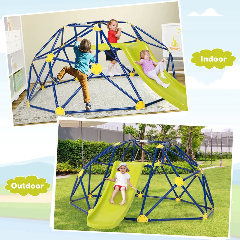 Kids Climbing Dome with Slide and Fabric Cushion for Garden Yard by DirectDeals