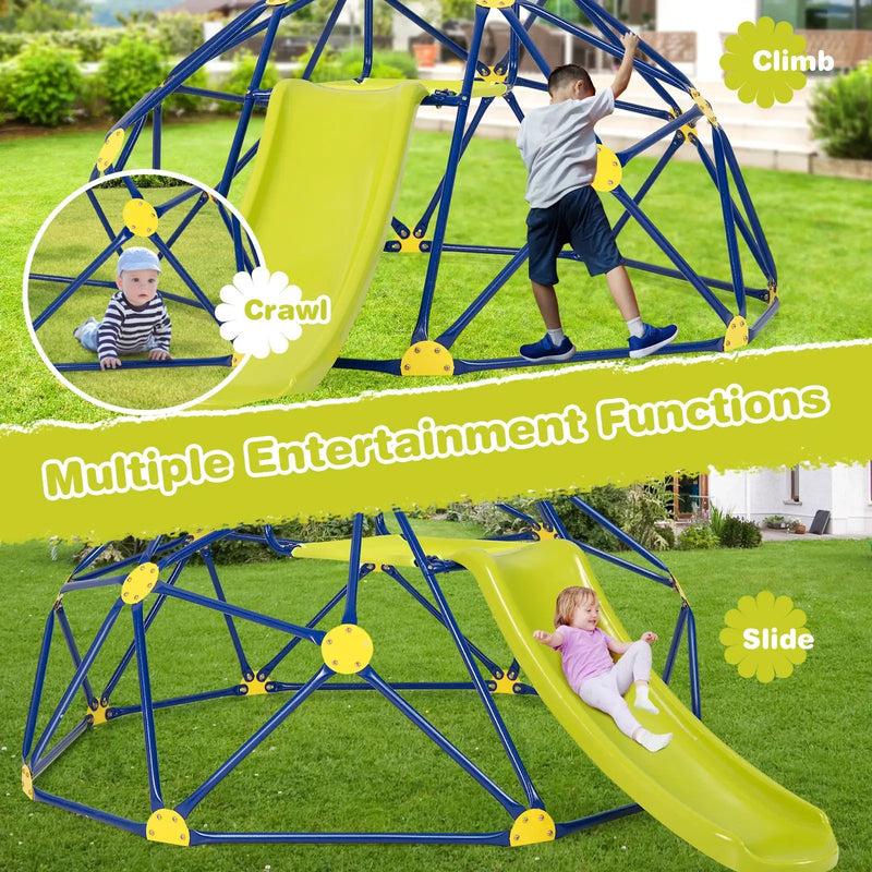 Kids Climbing Dome with Slide and Fabric Cushion for Garden Yard by DirectDeals