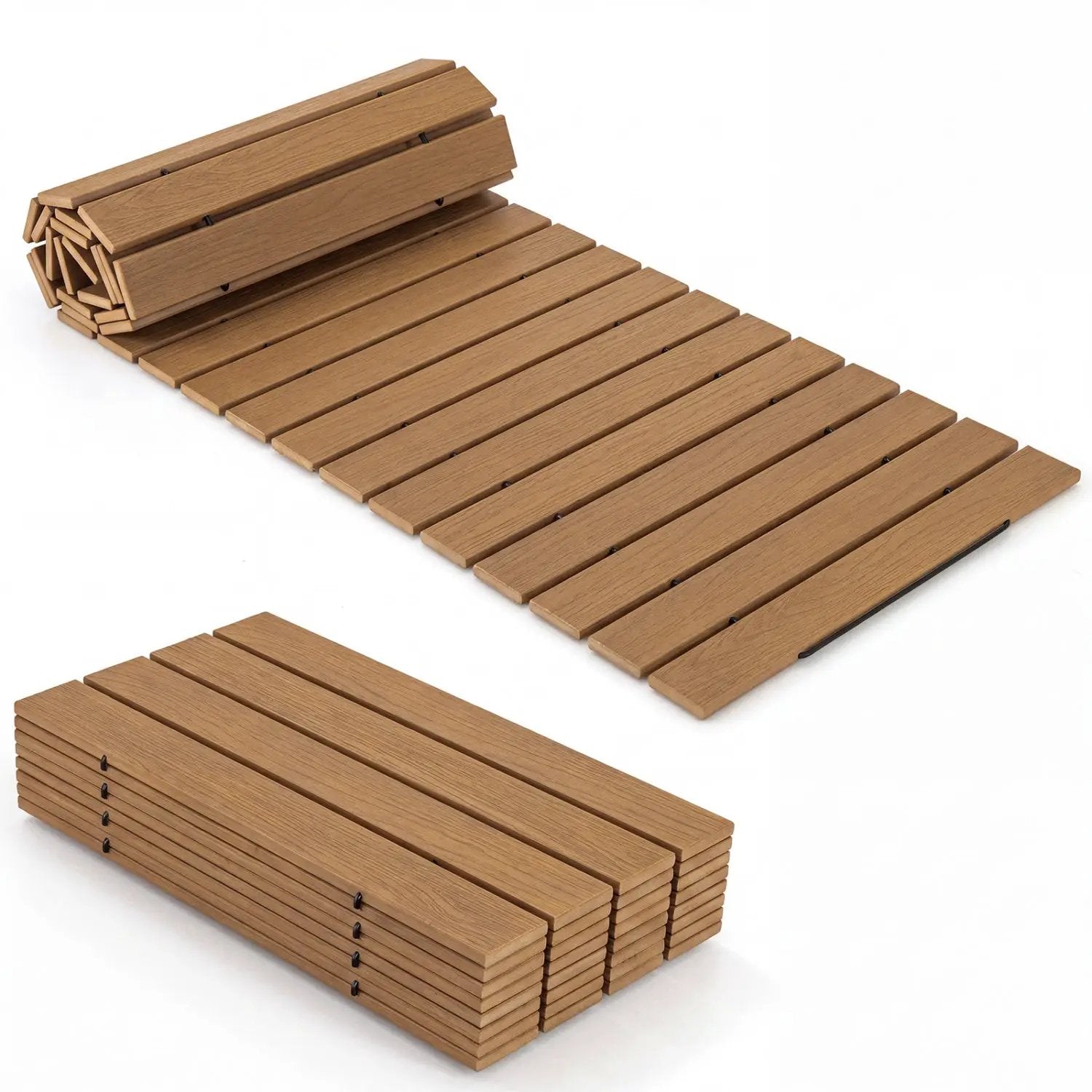 8 Feet Outdoor Pathway Straight Roll-Out Patio Boardwalk by DirectDeals