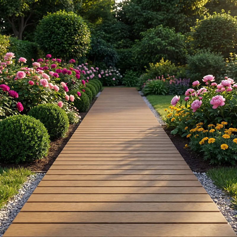 8 Feet Outdoor Pathway Straight Roll-Out Patio Boardwalk by DirectDeals