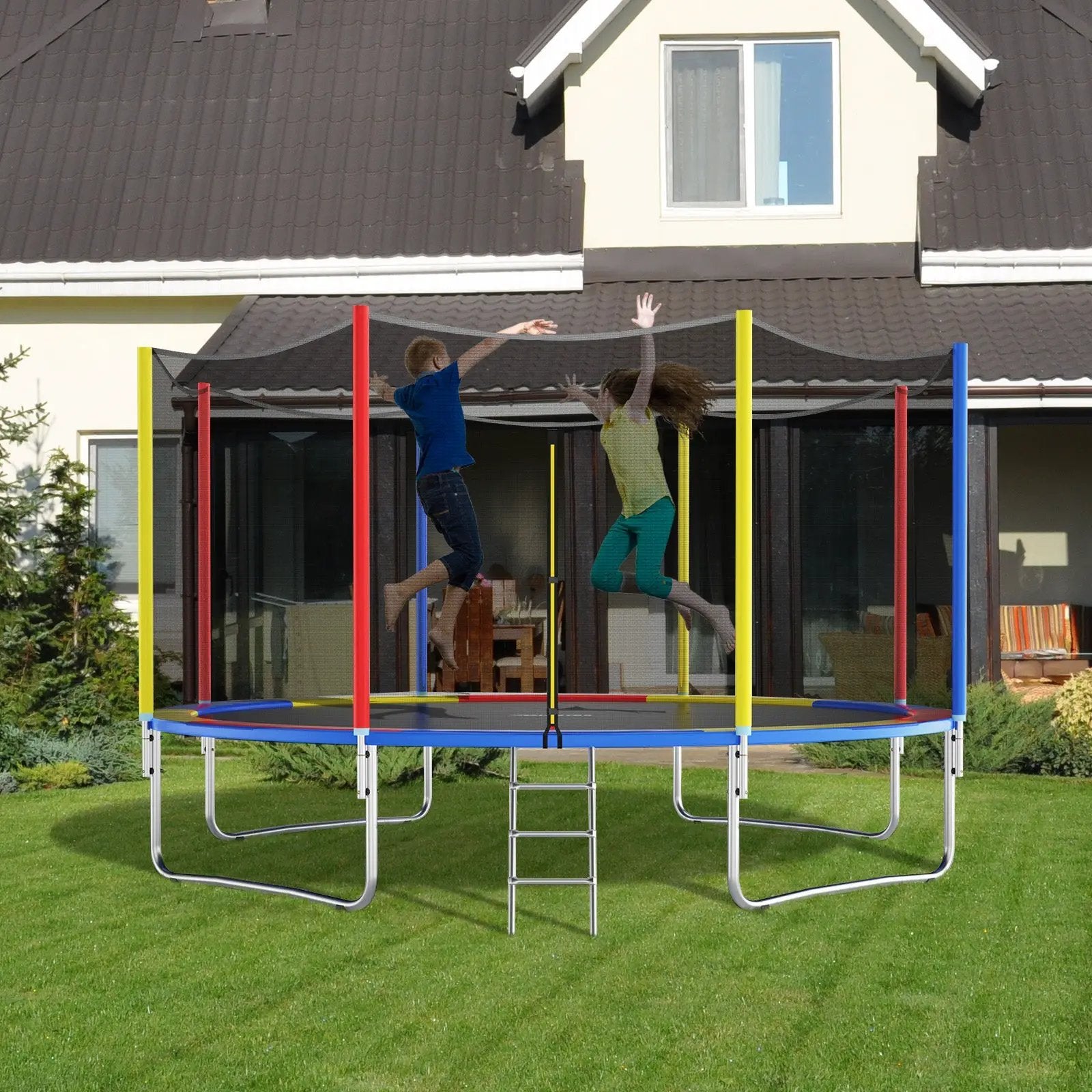 8-16 FT Trampoline Pad Replacement Safety Pad with Fixing Straps (Multicolor) by DirectDeals