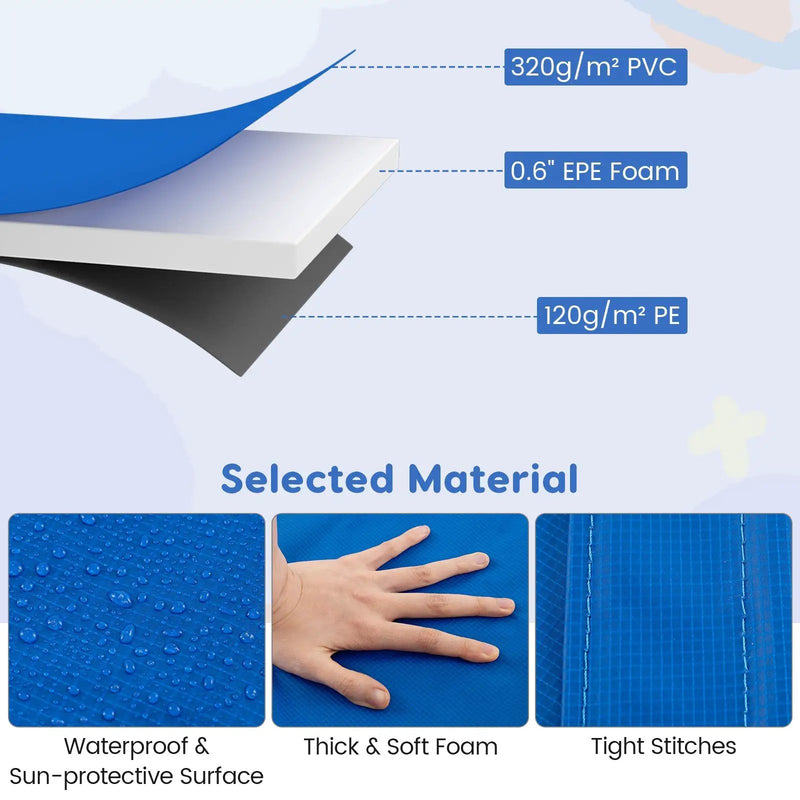8-16 FT Trampoline Pad Replacement Safety Pad with Fixing Straps (Multicolor) by DirectDeals