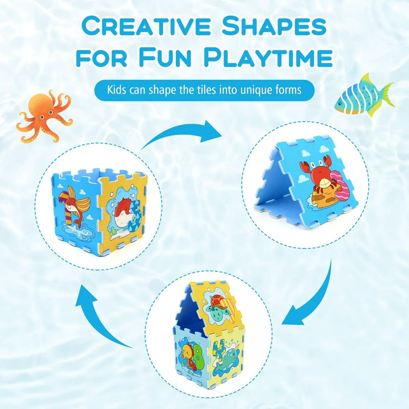 8-Piece Educational Interlocking Baby Play Mat with Animals and Numbers by DirectDeals