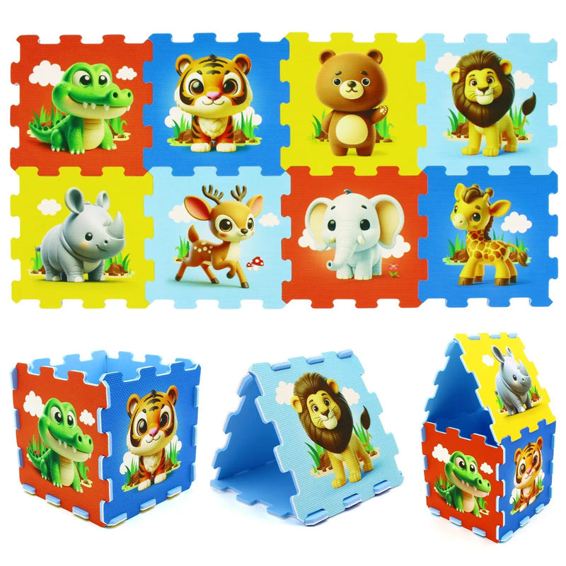 8-Piece Educational Animal Interlocking Baby Play Mat by DirectDeals