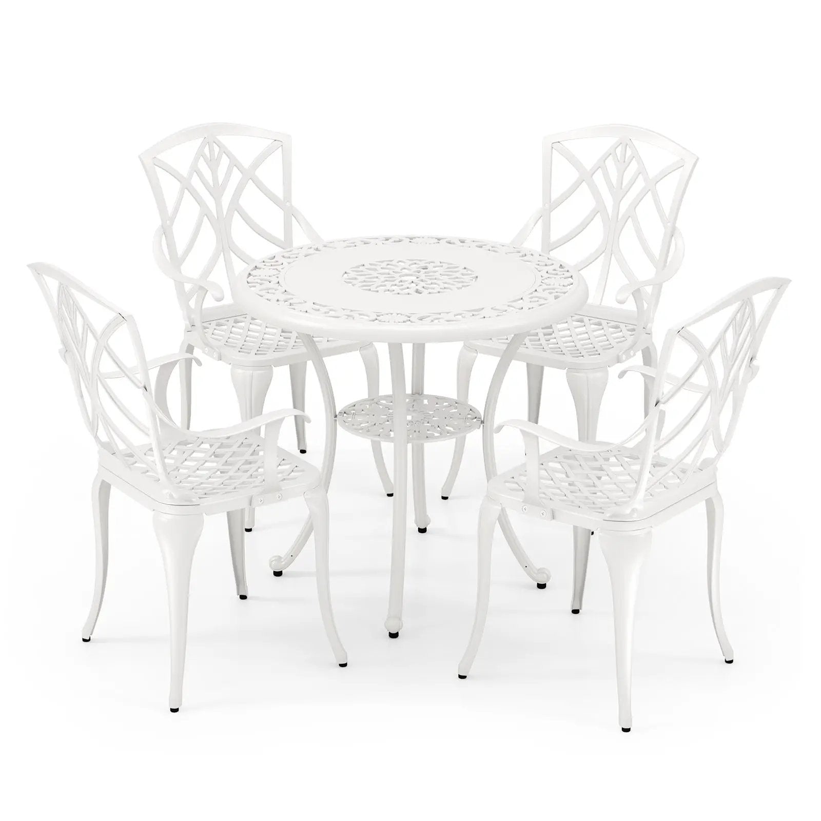 8-Piece Outdoor Furniture Set-Solar Umbrella Bistro Set Conversation Set Chaise Lounger Folding Bed Side Table Swing Chair & Dining Set by DirectDeals